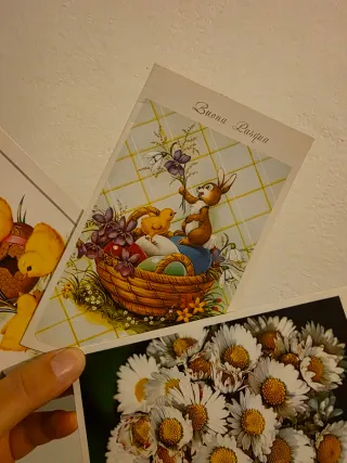 3 Biglietti Pasqua Vintage Anni 70