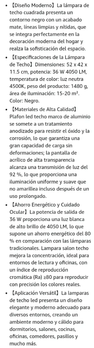 Plafón LED Techo Moderno 36W