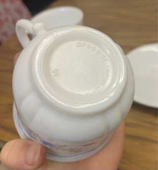 Juego 4 tazas y platillos Arcopal vintage