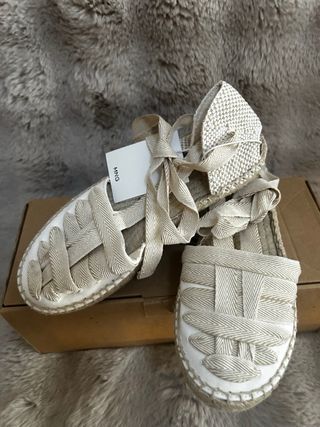 Alpargatas Mango Kids Niña Comunión Blancas Beige