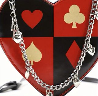 Borsa a cuore stile Poker Regina Alice Wonderland