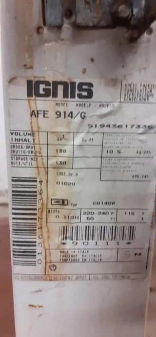 Congelatore Pozzetto Ignis AF