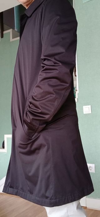 Zara Gabardina Negra Talla L