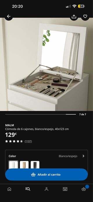 Cómoda alta Malm Ikea blanca