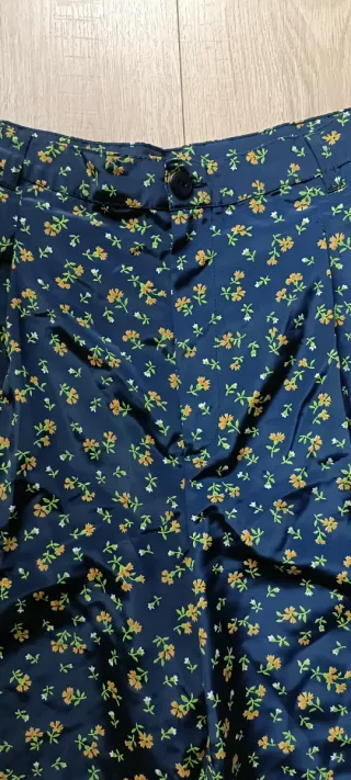 Falda pantalón floral azul T38