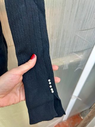 Jersey Up&Down negro trenzado