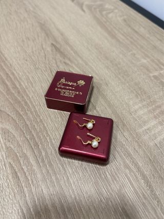 Pendientes Oro 1ª ley con perla cierre catalán