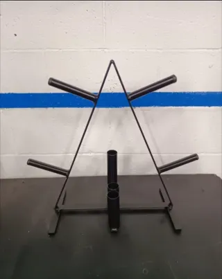 Soporte rack para discos de pesas decathlon domyos