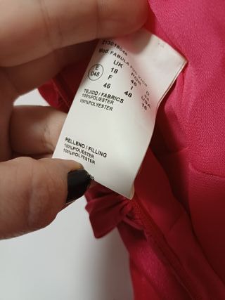 Vestido largo fiesta rosa con detalle dorado