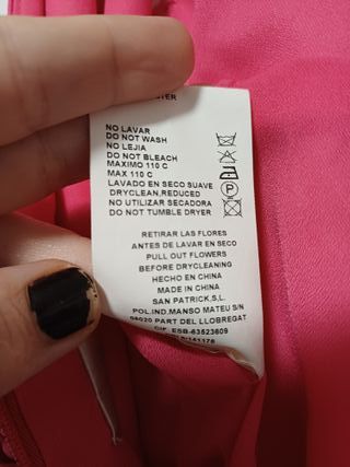 Vestido largo fiesta rosa con detalle dorado