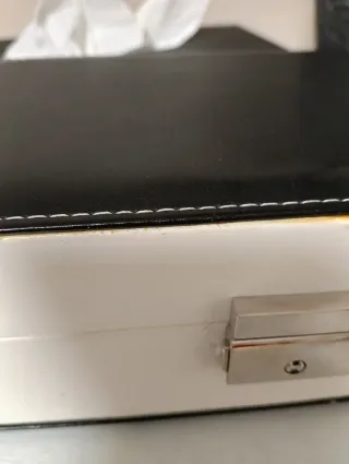 Joyero polipiel blanco y negro