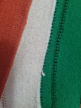 Falda midi punto rayas verde y teja XL