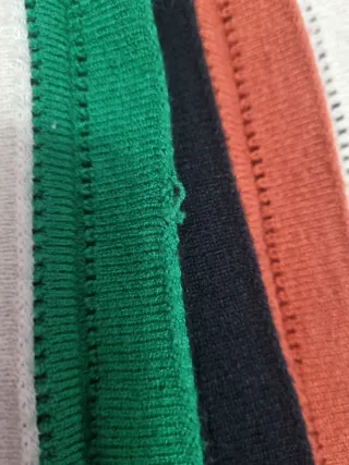 Falda midi punto rayas verde y teja XL