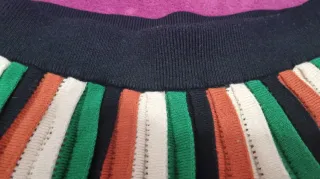 Falda midi punto rayas verde y teja XL