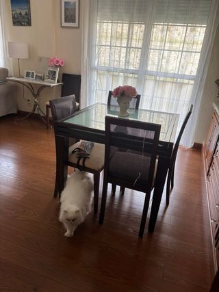 Tavolo da pranzo estensibile in legno e vetro