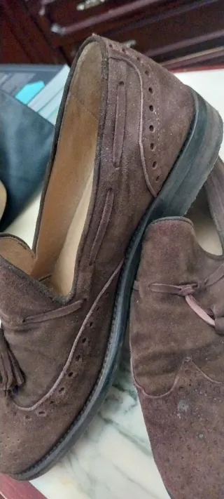 Zapatos de ante marrones talla 37