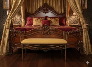 Butaca calzador clásica metal y sillón acolchado