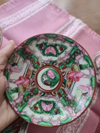 Porcelana a Macao cuenco, cuchara, jarra y platos