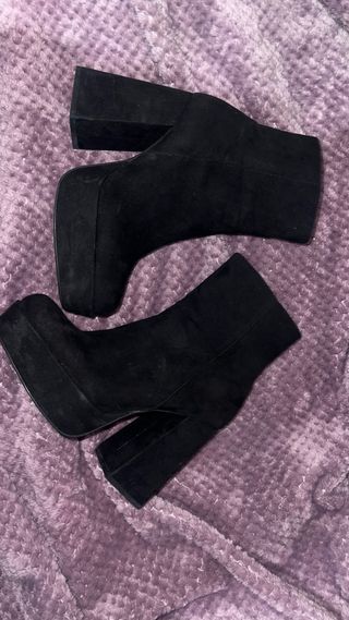 Botines negros plataforma tacón grueso