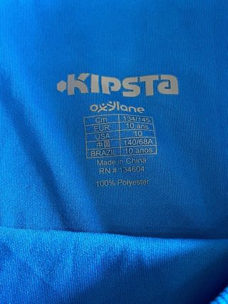 Maglia Kipsta maniche lunghe tecnica bambino blu