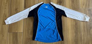 Maglia Kipsta maniche lunghe tecnica bambino blu