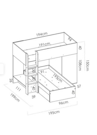 Cama tren Evan Leroy Merlin (literas) Con armario