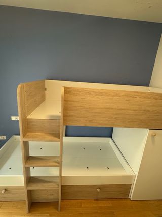 Cama tren Evan Leroy Merlin (literas) Con armario