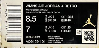 Jordan 4 Vivid Sulfur Giallo/Bianco Come Nuove 40