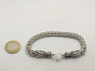 Pulsera Dragones de plata de 925, 41.57 g, 23 cm.