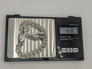 Pulsera Dragones de plata de 925, 41.57 g, 23 cm.