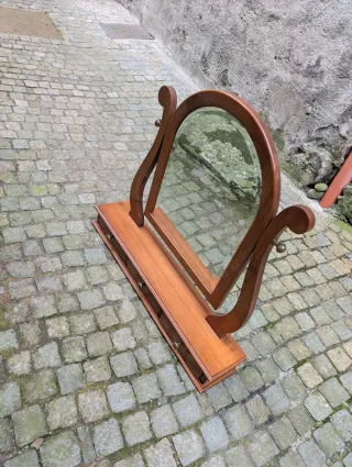 specchiera psiche legno con cassetti / espejo