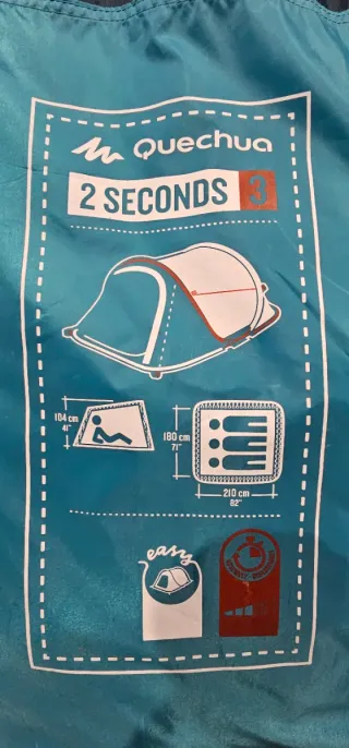 Tienda de campaña Quechua 2 Seconds 3 personas