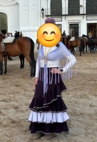 Falda flamenca berenjena con volantes