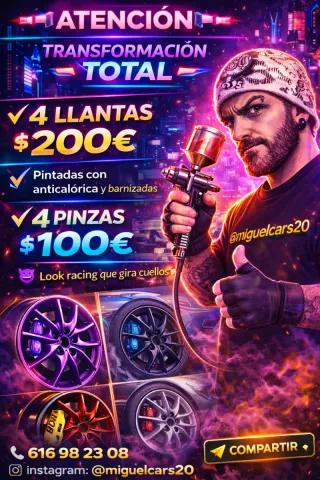 4 Llantas y 4 Pinzas Coche