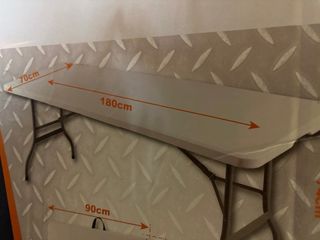 3 Tavoli Pieghevoli Bianchi e Grigi