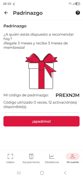 Codigo padrinazgo in&box in&motion