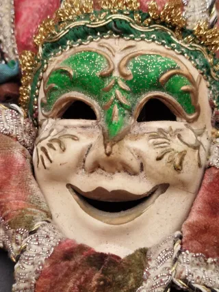 Coppia Antiche Maschere Veneziane