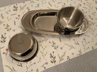 Juego salseras IBER y bandeja acero inox