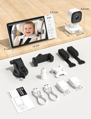 Cámara Bebé Coche GHB 5 720P Inalámbrica