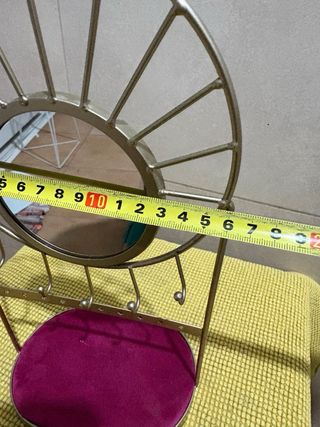 Soporte Joyas con Espejo Dorado y Morado