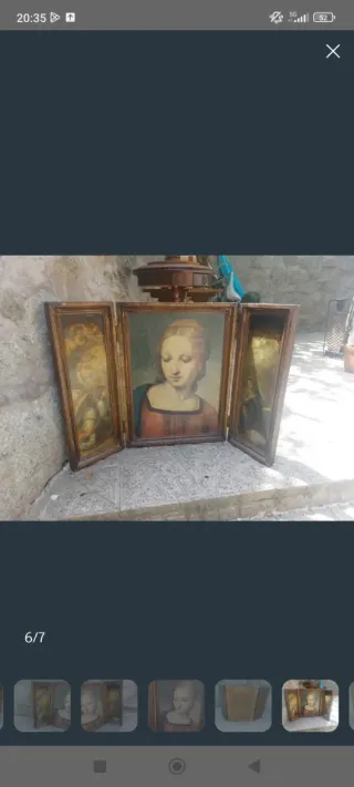 Tríptico antiguo plegable