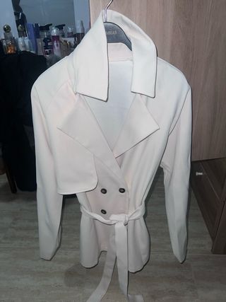 Chaqueta larga Pull&Bear beige Talla M