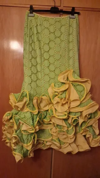 Traje Flamenca Verde y Amarillo