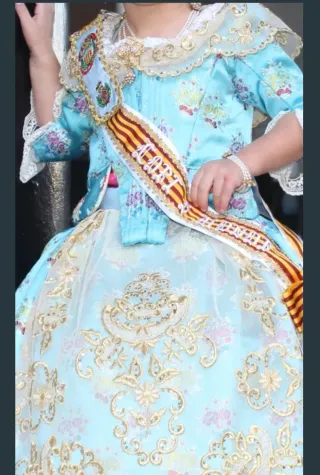 Traje Fallera Niña Azul hasta los 6 años aproximad