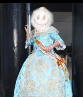 Traje Fallera Niña Azul hasta los 6 años aproximad