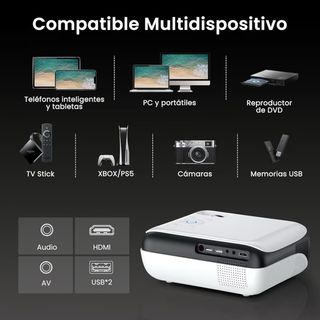 Proyector Portátil H1 1080P Nativo