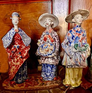 Statue cinesi ceramica vintage