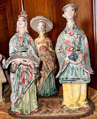 Statue cinesi ceramica vintage