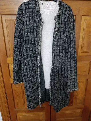 Abrigo cuadros mujer talla L