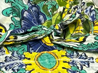 Vestido maxi floral verde y amarillo